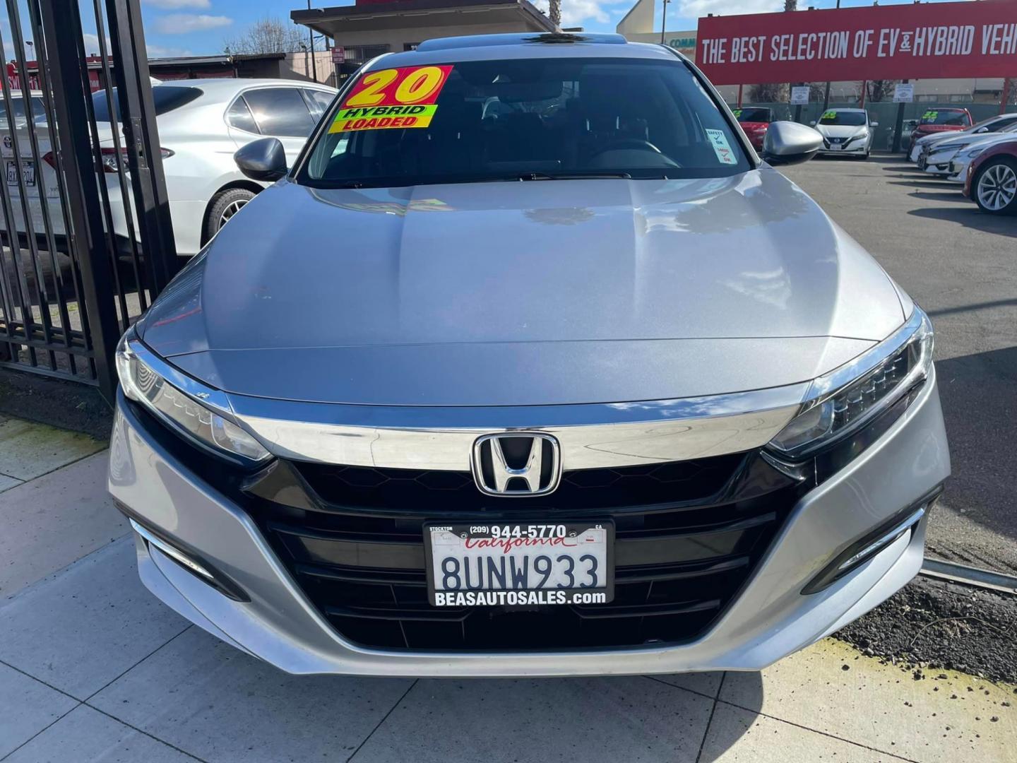 2020 SILVER /BLACK Honda Accord Hybrid EX-L (1HGCV3F53LA) with an 2.0L L4 DOHC 16V HYBRID engine, CVT transmission, located at 744 E Miner Ave, Stockton, CA, 95202, (209) 944-5770, 37.956863, -121.282082 - Photo#2